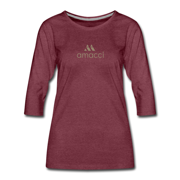 Women's Premium | 3/4-Sleeve T-Shirt - heather burgundy